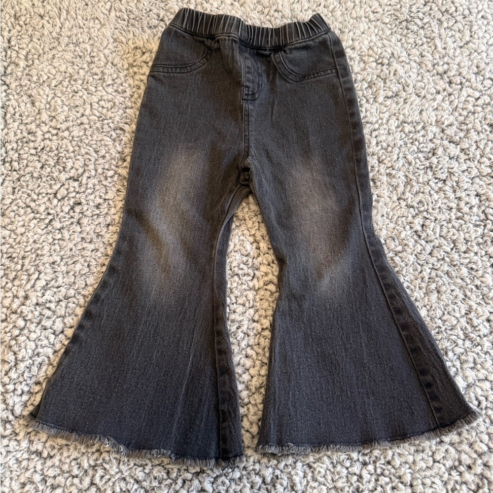 Bailey’s Blossoms Sophie Denim Bell Bottoms - black wash 2T